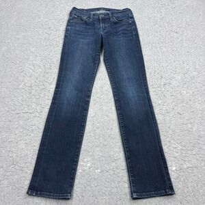 Lucky Brand Sweet Straight Jeans Women's 00/24 Blue Dark Wash Candiani Denim Y2K